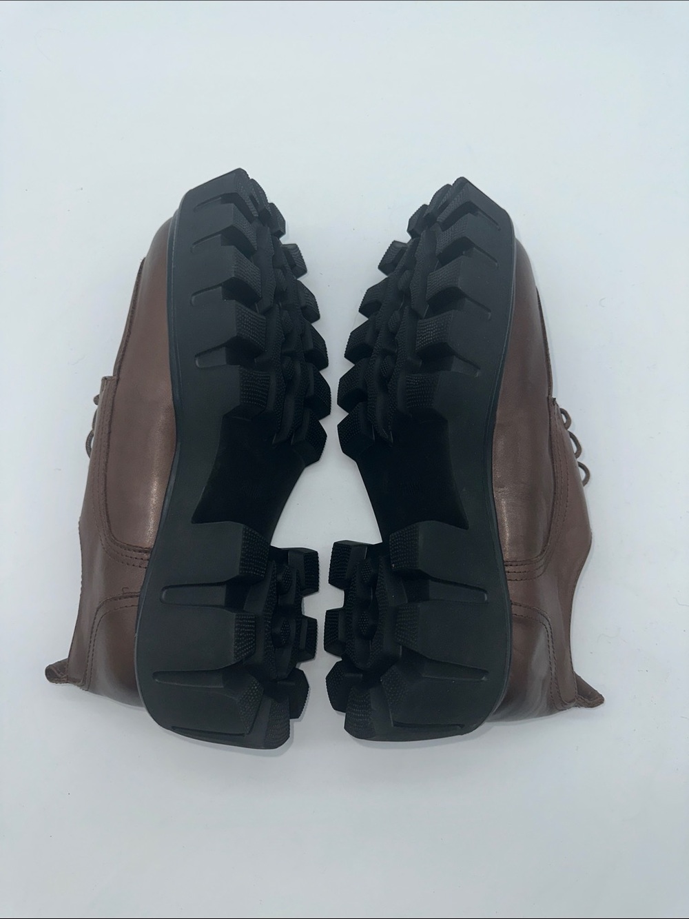Brown Platform Lace-Up Chunky Loafers - Picture 5 of 8